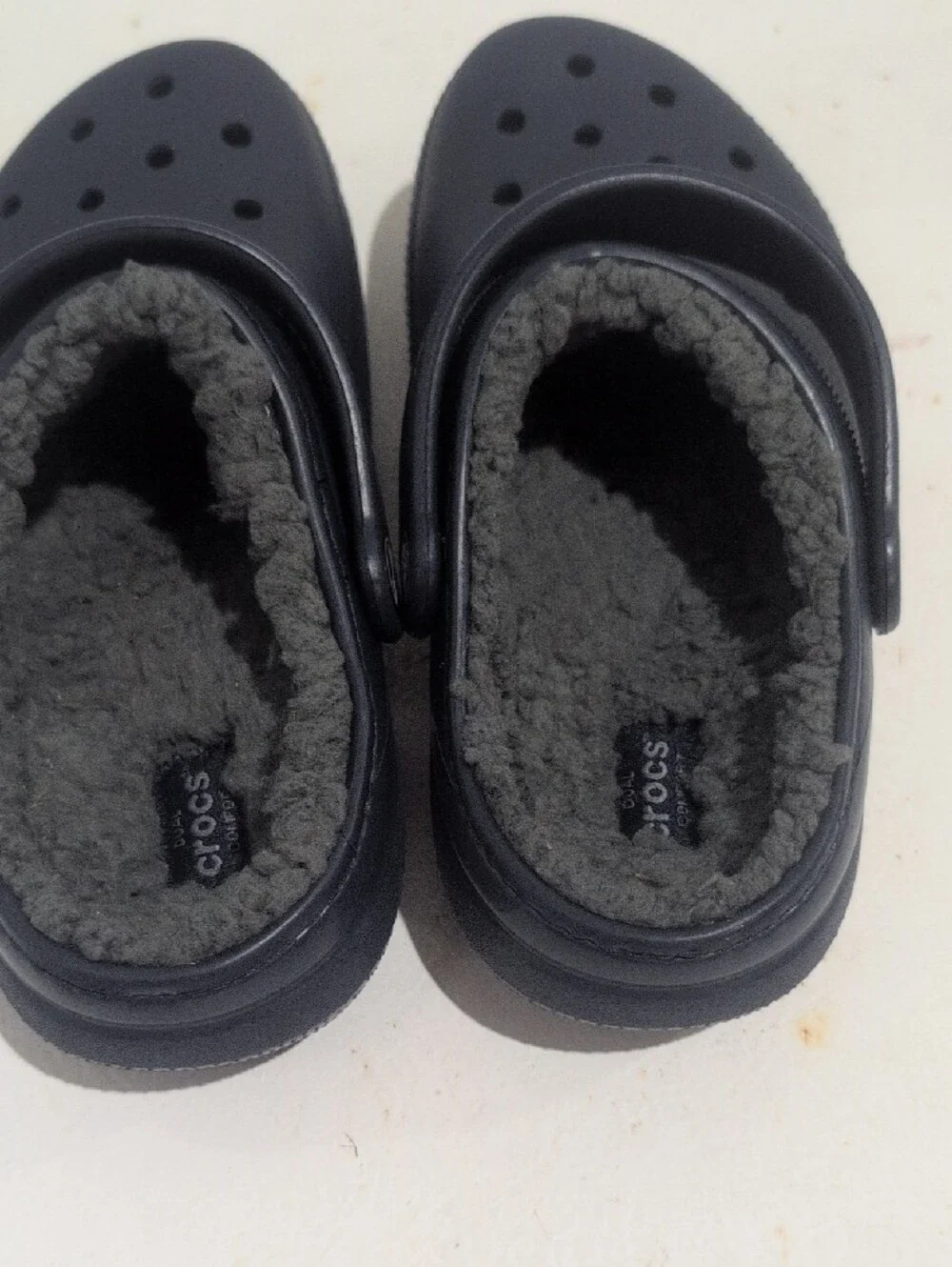 CROCS Kids Fuzz Lined Clogs - Black